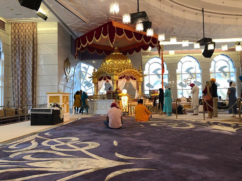 Inside Guru Nanak Darbar Gurudwara in Dubai