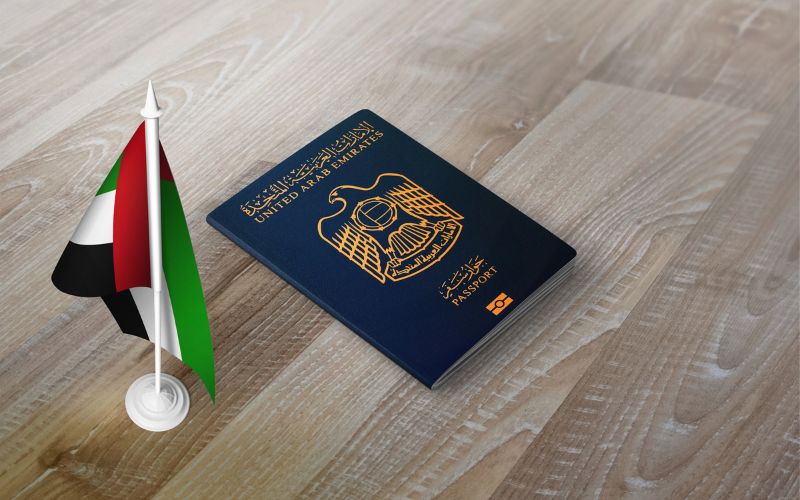 UAE passport and Flag