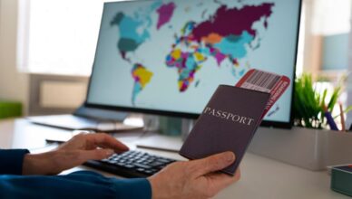 man holding passports