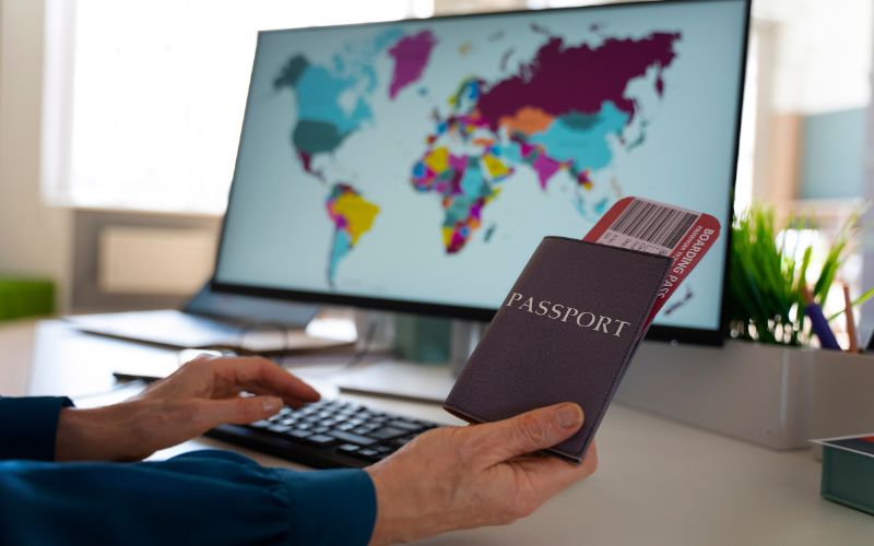 man holding passports
